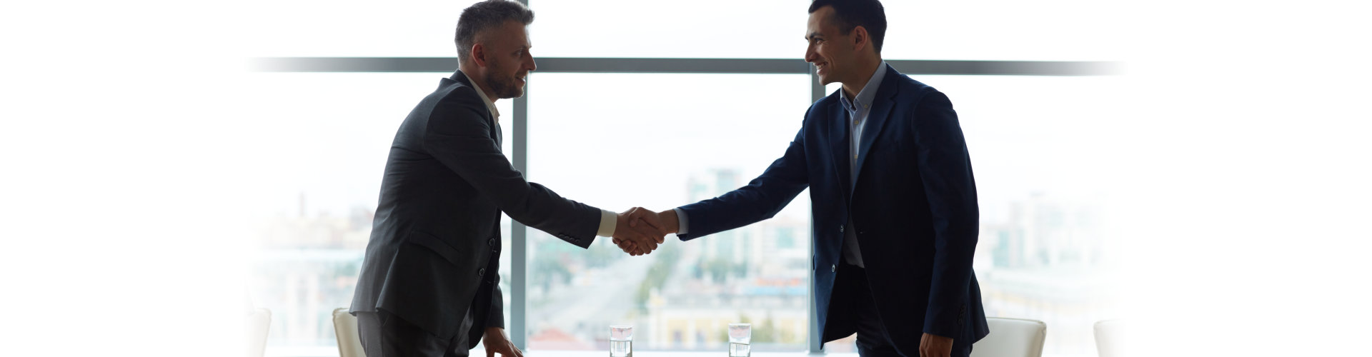 two business man handshaking